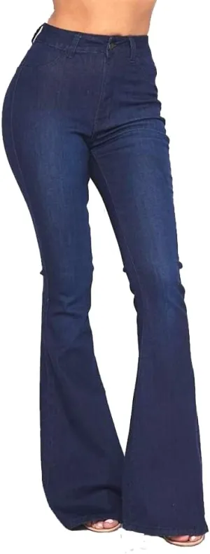 High Waisted Stretchy Bell Bottom Jeans