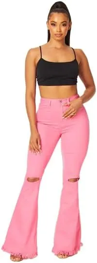 High Waisted Stretchy Bell Bottom Jeans