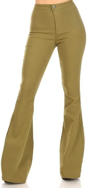 High Waisted Stretchy Bell Bottom Jeans
