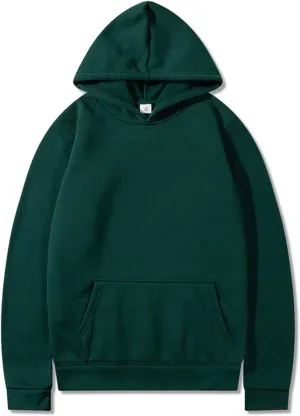 Hoodie for Men Long Sleeve Fleece Sweatshirts Simple Solid Color Fall Fashion Hooded Pullover with Pocket