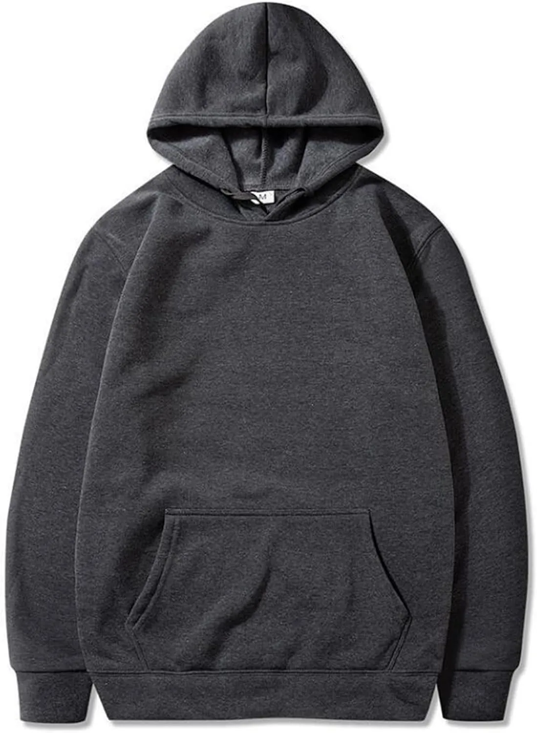Hoodie for Men Long Sleeve Fleece Sweatshirts Simple Solid Color Fall Fashion Hooded Pullover with Pocket