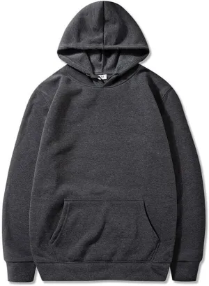 Hoodie for Men Long Sleeve Fleece Sweatshirts Simple Solid Color Fall Fashion Hooded Pullover with Pocket