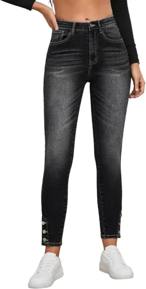 HXHYQKP Women's Bell Bottom Jeans Elastic Flared Jeans/Skinny Ripped Jeans Stretch Distressed Destroyed Denim Pants