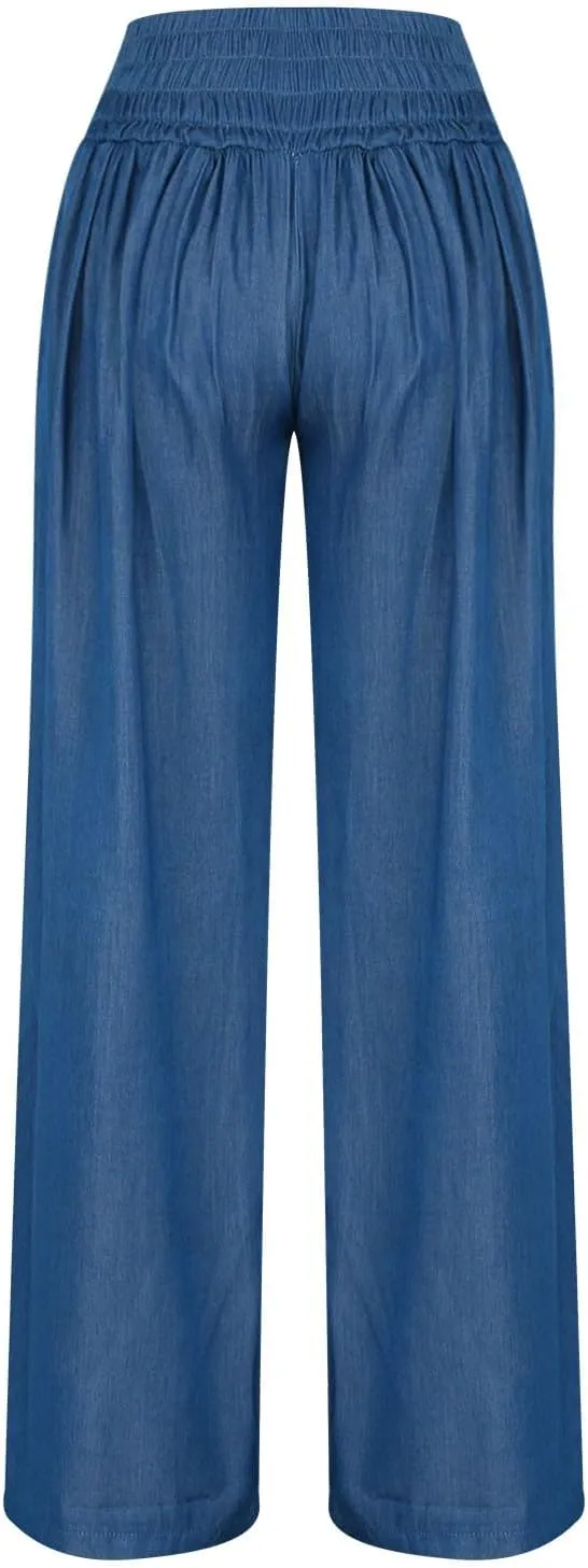 Jeans for Women 2024 Casual Loose Fit Light Wide Leg Jeans Straight Leg Denim Pants High Stretch Waisted Jeans