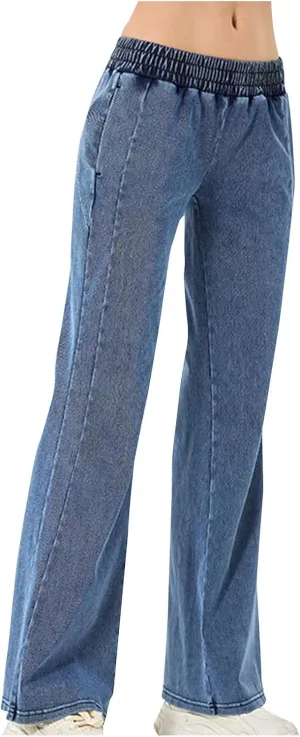 Jeans for Women 2024 Casual Loose Fit Light Wide Leg Jeans Straight Leg Denim Pants High Stretch Waisted Jeans