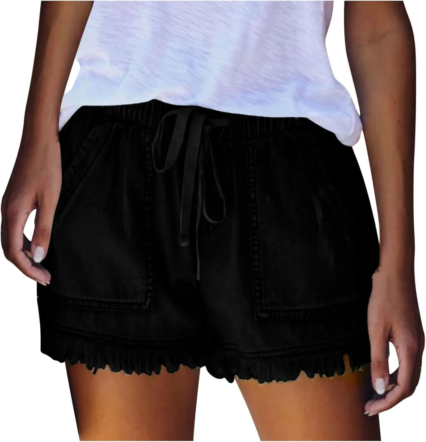 Jeans for Women Summer Fall Denim Fringe Western Tie Knot Tassel Straight Leg Basic Pants Shorts Jeans Women 2025