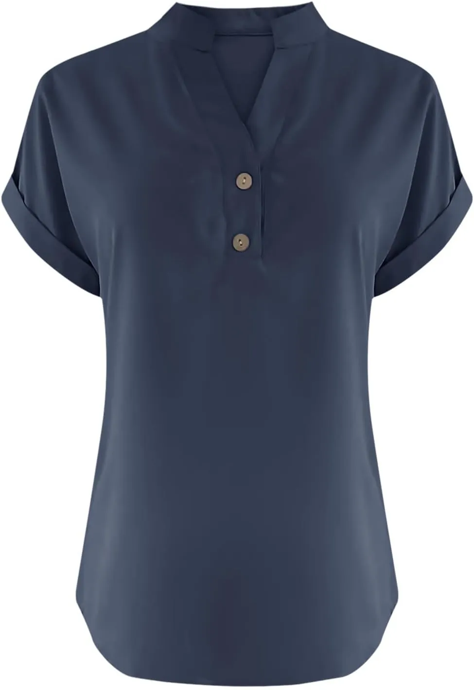 Linen Tops for Women Summer Short Sleeve V Neck Lightweight Tee Shirt Simple Solid Color Loose Casual Blouse