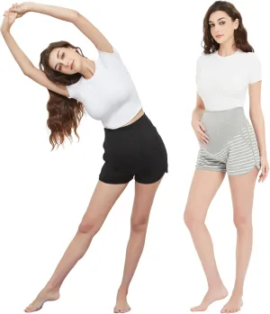Maternity Shorts Comfy Over Belly Stretchy Fabric Wear Versatile Breathable Pregnancy Pant with Pockets