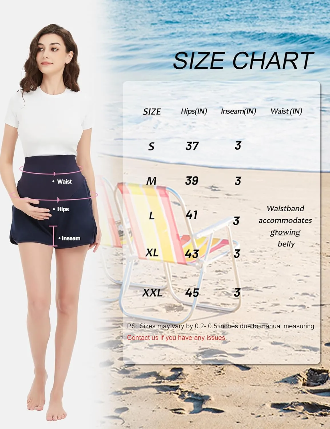 Maternity Shorts Comfy Over Belly Stretchy Fabric Wear Versatile Breathable Pregnancy Pant with Pockets
