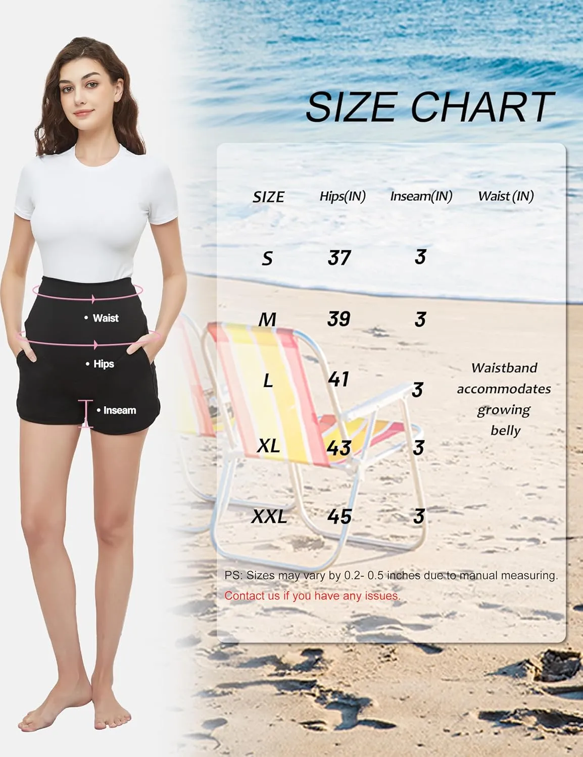 Maternity Shorts Comfy Over Belly Stretchy Fabric Wear Versatile Breathable Pregnancy Pant with Pockets