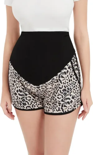 Maternity Shorts Comfy Over Belly Stretchy Fabric Wear Versatile Breathable Pregnancy Pant with Pockets