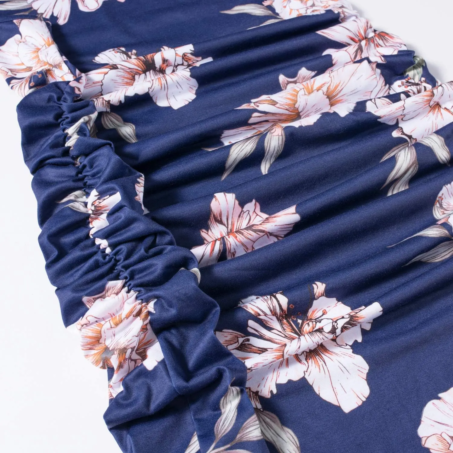 Maternity Tank Dress Ruched Sleeveless Mama Dress Pregnancy Baby Shower Dress
