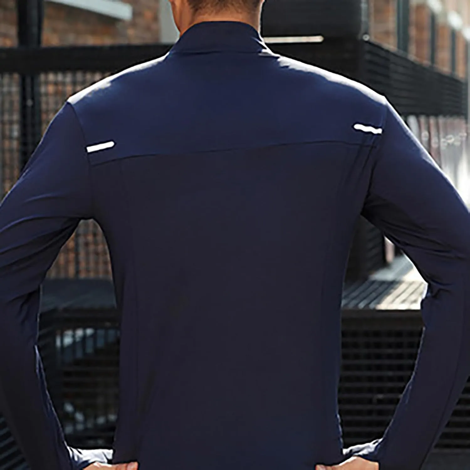 Men 1/4 Zip Long Sleeve Pullover UPF 50  Sun Shirt Quick Dry Running Rash Guard Fishing Shirts with Thumb Holes