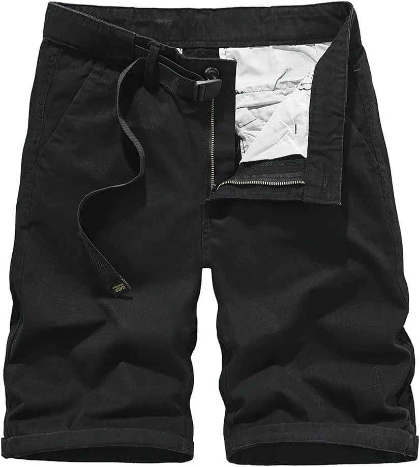 Mens 2024 Cargo Shorts Summer Fashion Solid Combat High Waisted Street Hipster Pants Tactical Versatile Jogger Hiking Shorts