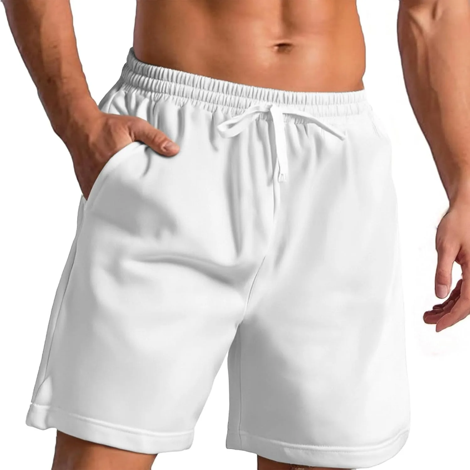 Men's Business Shorts Fashion Elastic Waist Drawstring Loose Fit Breathable Versatile Casaul Pants 2025 Summer Shorts