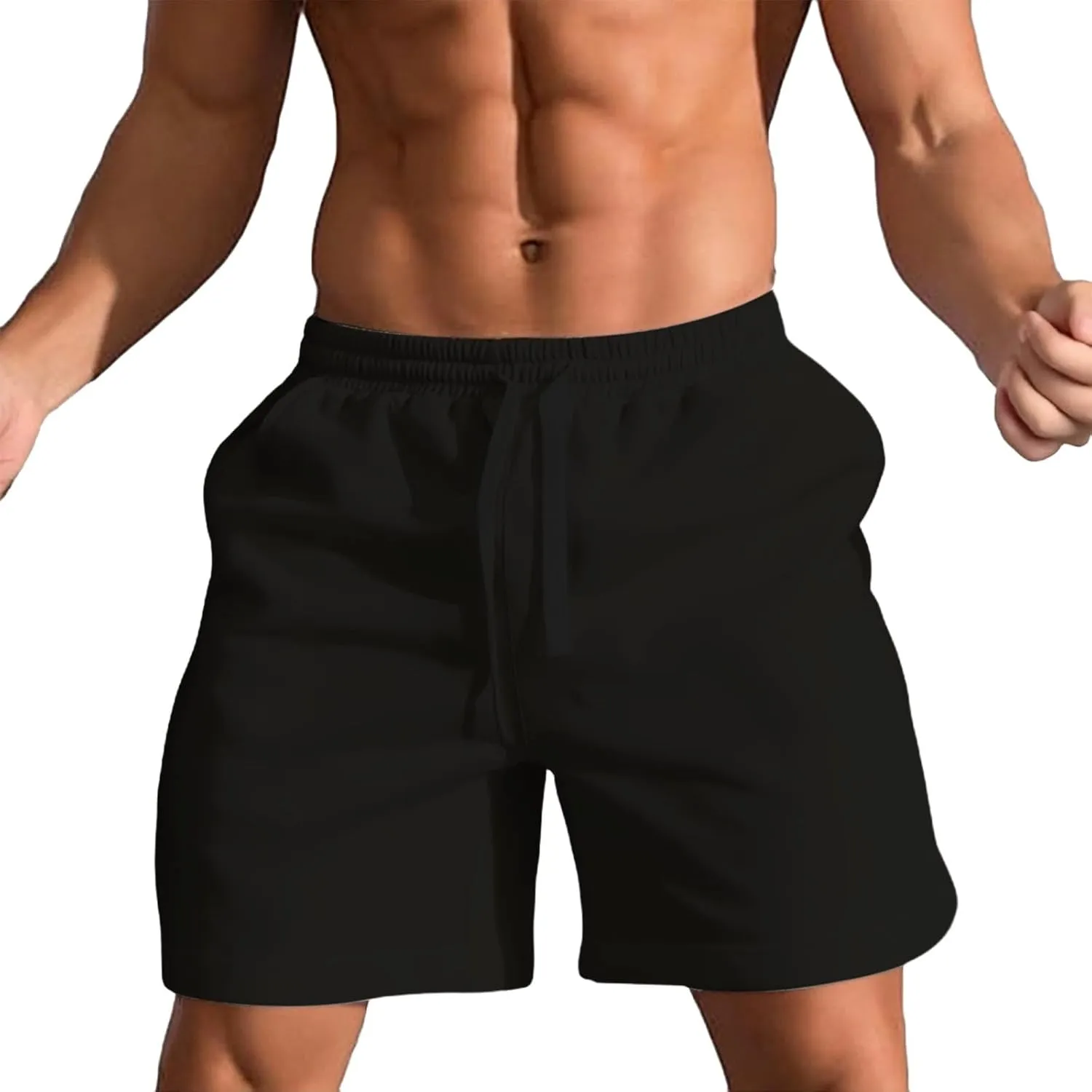 Men's Business Shorts Fashion Elastic Waist Drawstring Loose Fit Breathable Versatile Casaul Pants 2025 Summer Shorts