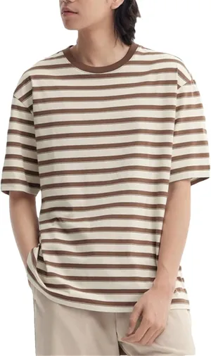 Men's Color-Block Striped T-Shirt, Classic Summer Streetwear