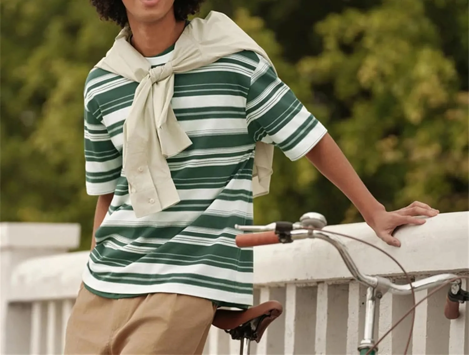 Men's Color-Block Striped T-Shirt, Classic Summer Streetwear