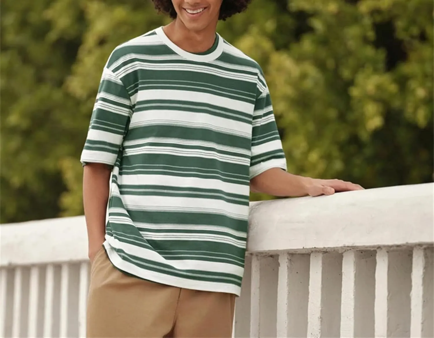 Men's Color-Block Striped T-Shirt, Classic Summer Streetwear