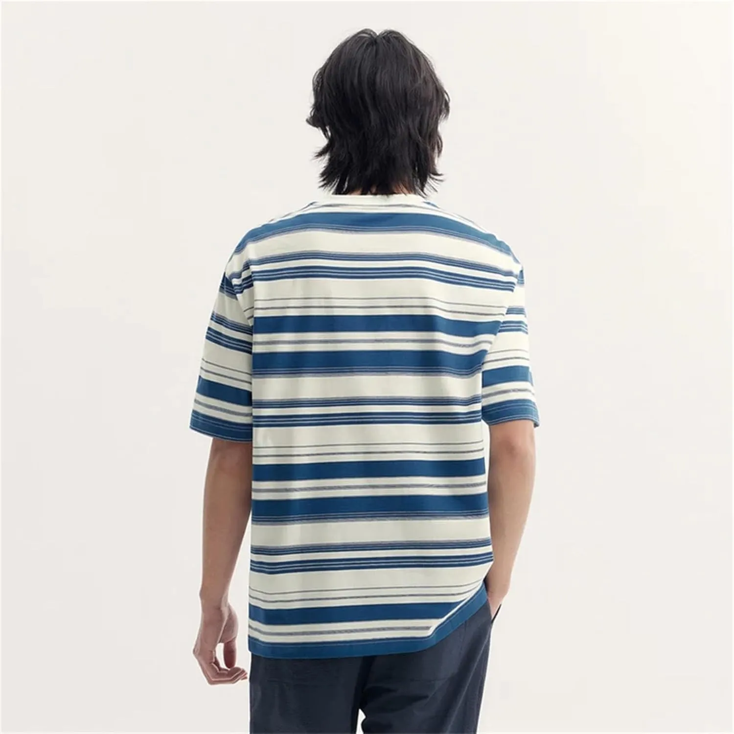 Men's Color-Block Striped T-Shirt, Classic Summer Streetwear