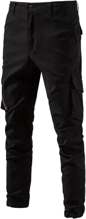Mens Drawstring Versatile Cargo Pants Outdoor Casual Military Versatile Trouser Tactical Combat Fashion Solid Hiking Overalls