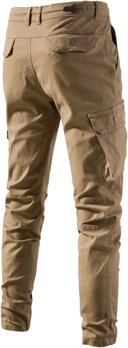 Mens Drawstring Versatile Cargo Pants Outdoor Casual Military Versatile Trouser Tactical Combat Fashion Solid Hiking Overalls