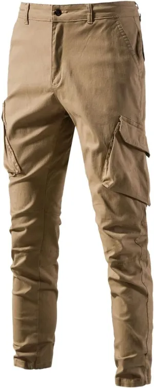 Mens Drawstring Versatile Cargo Pants Outdoor Casual Military Versatile Trouser Tactical Combat Fashion Solid Hiking Overalls