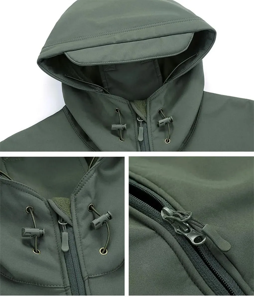 Men's Hooded Outdoor Jacket Solid Color Casual Loose Simple Warm Hooded Jacket