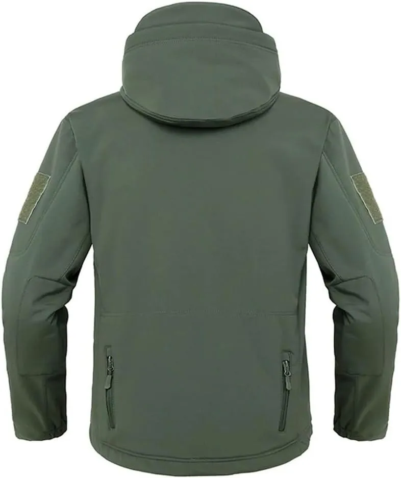 Men's Hooded Outdoor Jacket Solid Color Casual Loose Simple Warm Hooded Jacket