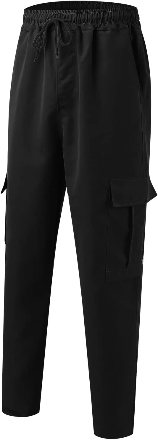 Men's Pants 2024 Fashion Male Versatile All Season Cargo Pants Multi Pocket Hem Solid Color Plus Size Outdoor