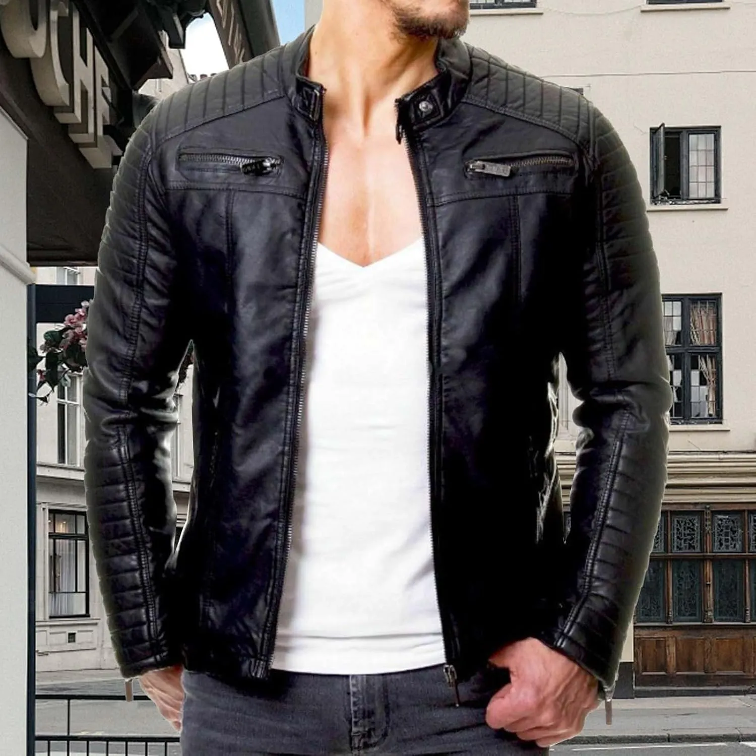 Mens Winter Jacket Casual Solid Coat Simple Sports Zipper Coat Pocket Baseball Clothes Flying Jacket Ski Jacket Men