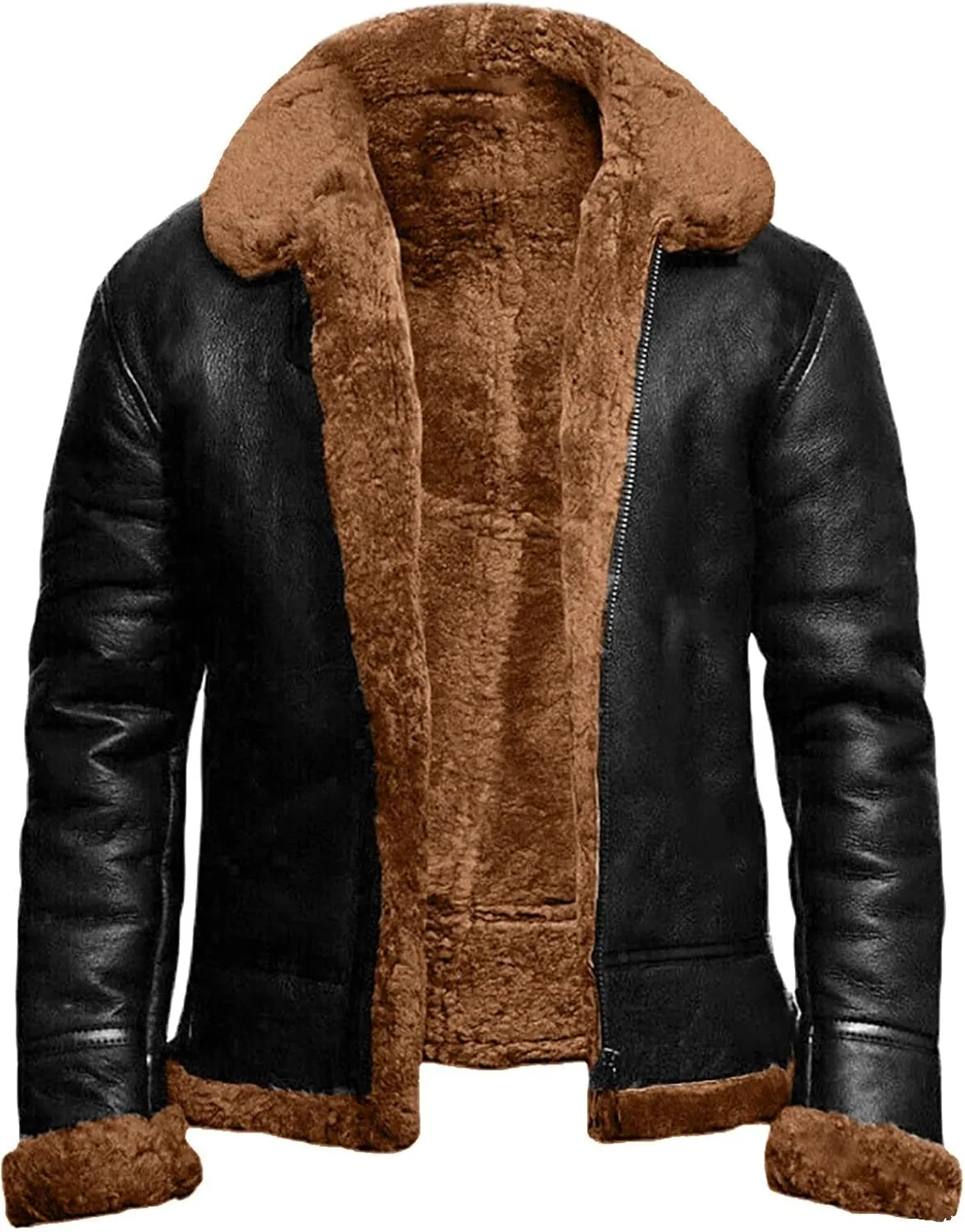 Mens Winter Jacket Casual Solid Coat Simple Sports Zipper Coat Pocket Baseball Clothes Flying Jacket Ski Jacket Men