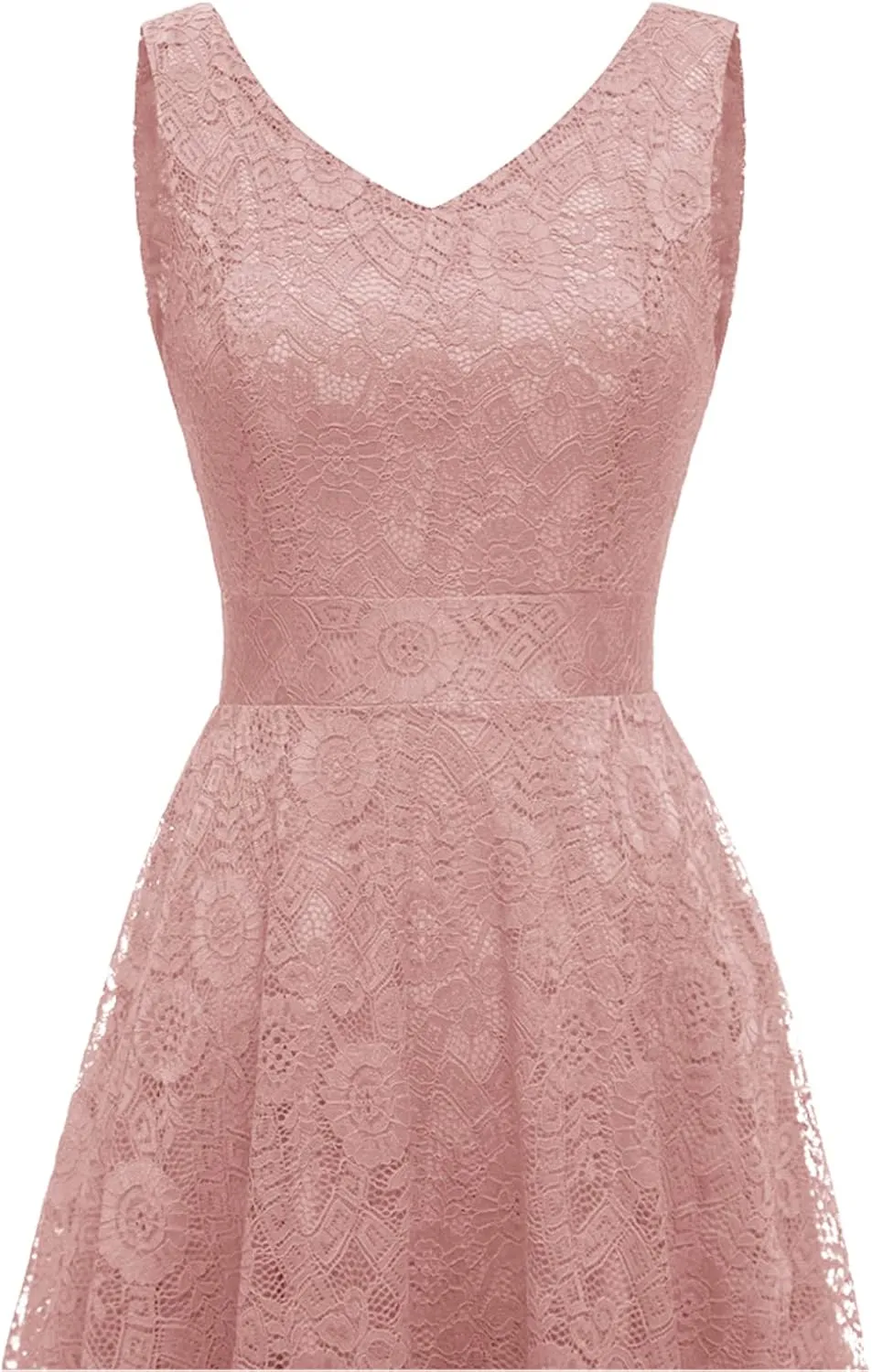 MllesReve Elegant Women Floral Lace Formal Party Dress Asymmetrical Handkerchief Dress Swing Midi Dress