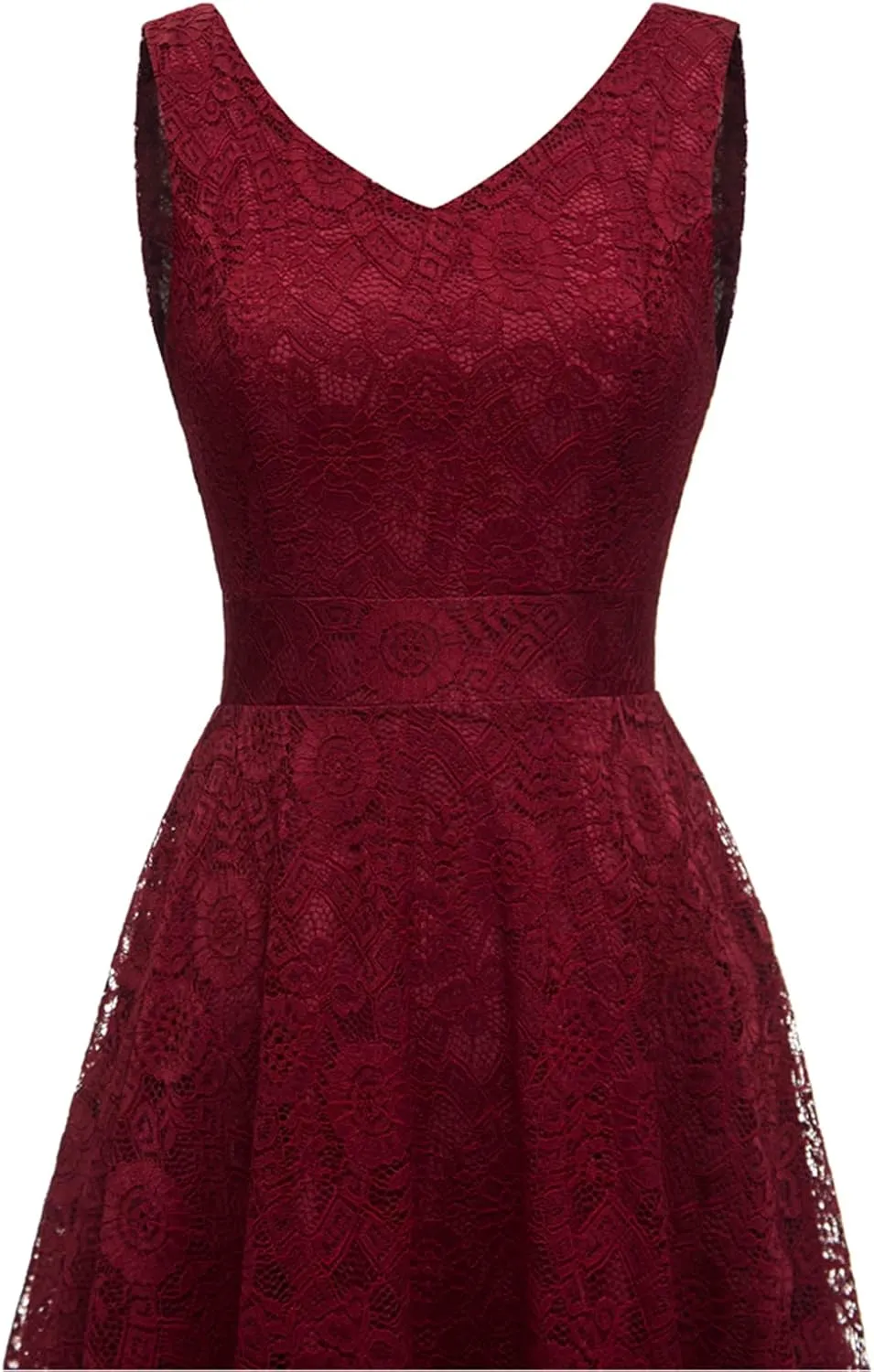 MllesReve Elegant Women Floral Lace Formal Party Dress Asymmetrical Handkerchief Dress Swing Midi Dress