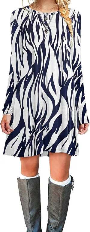 MOLERANI Women's Casual Plain Simple Long Sleeve T-Shirt Loose Dress