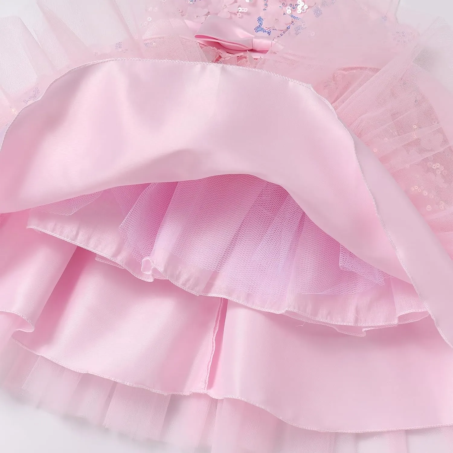 OBEEII Formal Dress Toddler Girls Pageant Dress Flower Girl Dress Wedding Elegant Bowknot Tutu Dress Birthday Communion Gown
