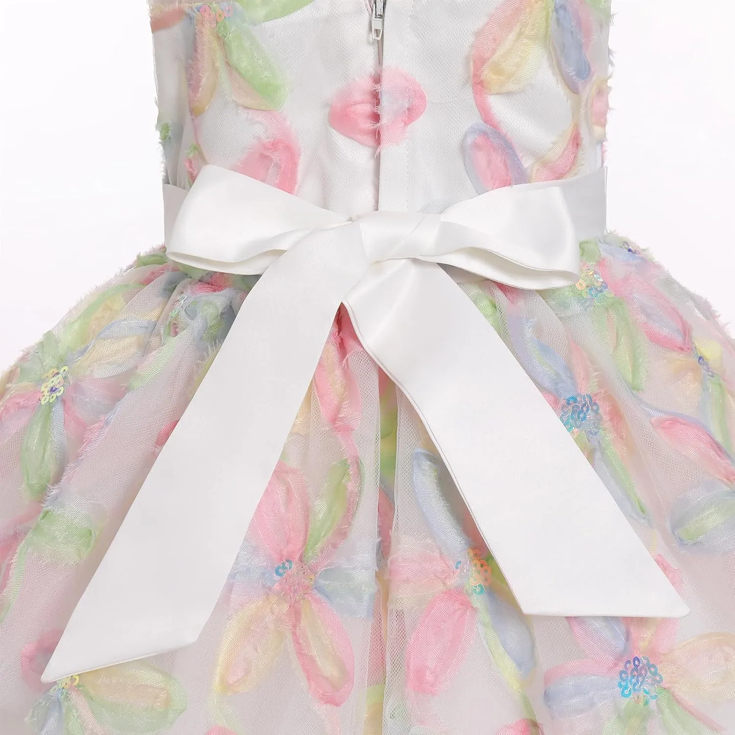 OBEEII Formal Dress Toddler Girls Pageant Dress Flower Girl Dress Wedding Elegant Bowknot Tutu Dress Birthday Communion Gown