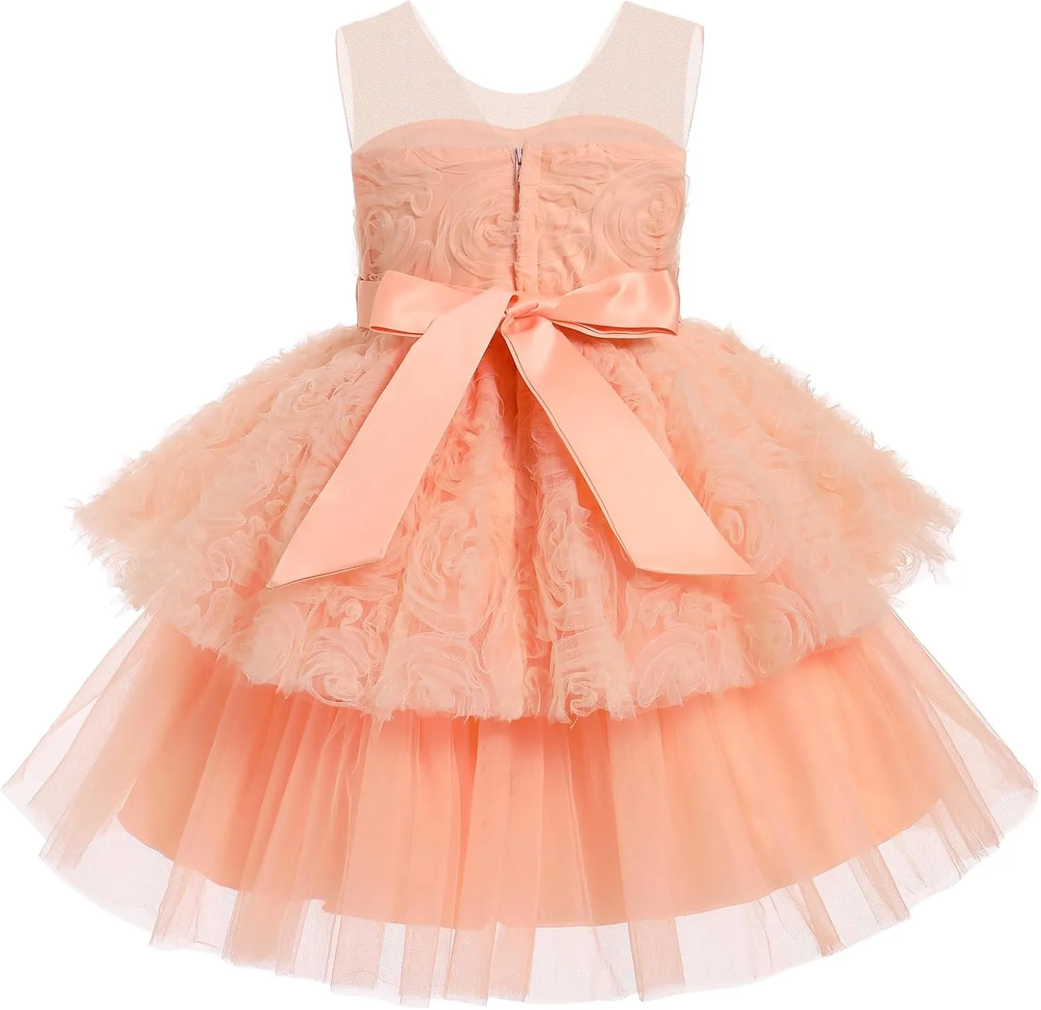 OBEEII Formal Dress Toddler Girls Pageant Dress Flower Girl Dress Wedding Elegant Bowknot Tutu Dress Birthday Communion Gown