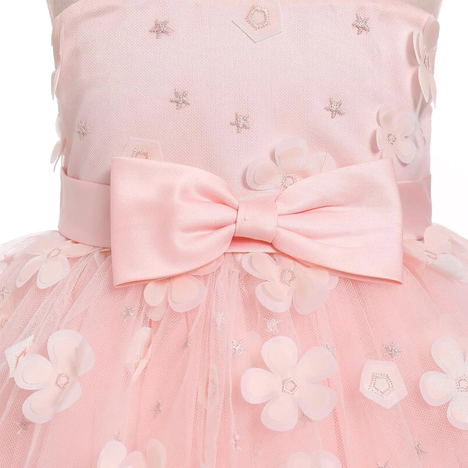 OBEEII Formal Dress Toddler Girls Pageant Dress Flower Girl Dress Wedding Elegant Bowknot Tutu Dress Birthday Communion Gown