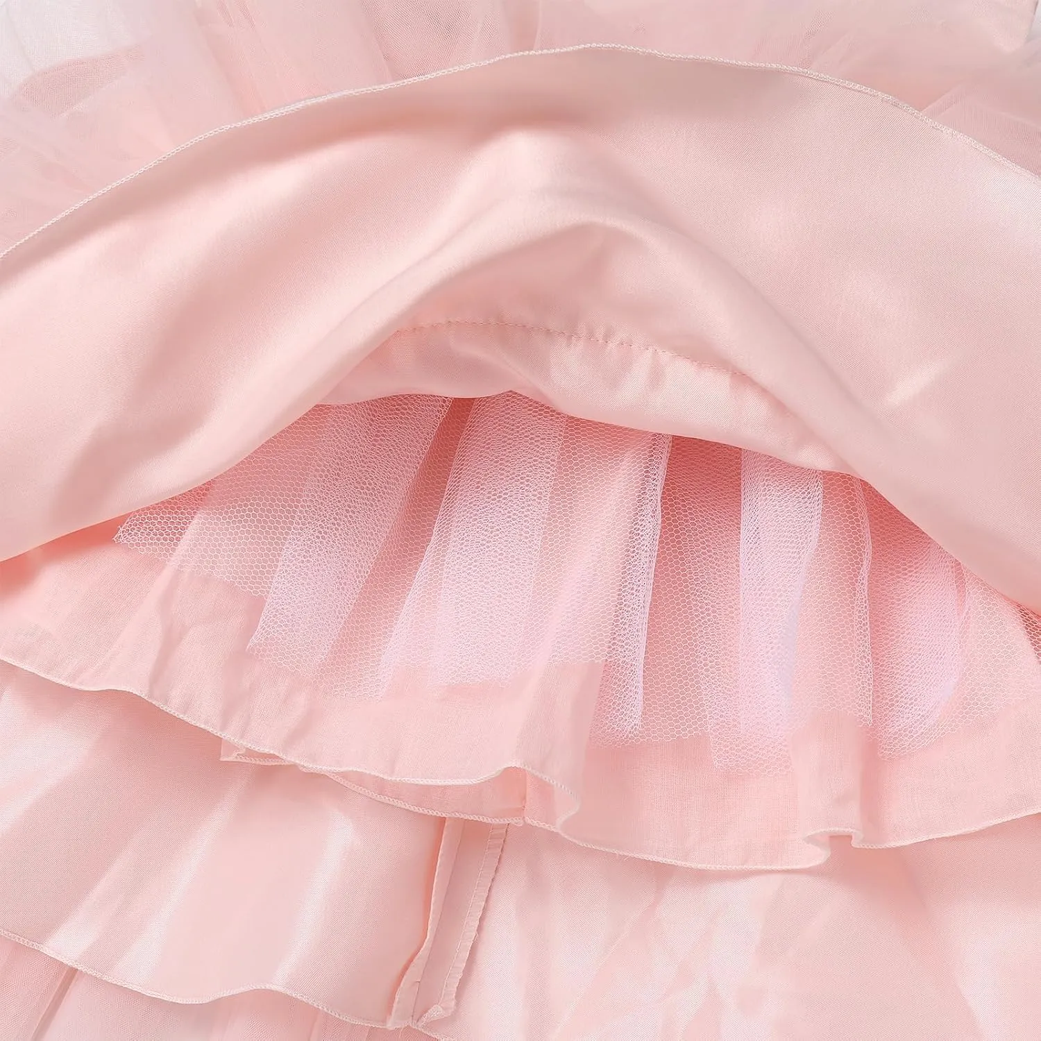 OBEEII Formal Dress Toddler Girls Pageant Dress Flower Girl Dress Wedding Elegant Bowknot Tutu Dress Birthday Communion Gown
