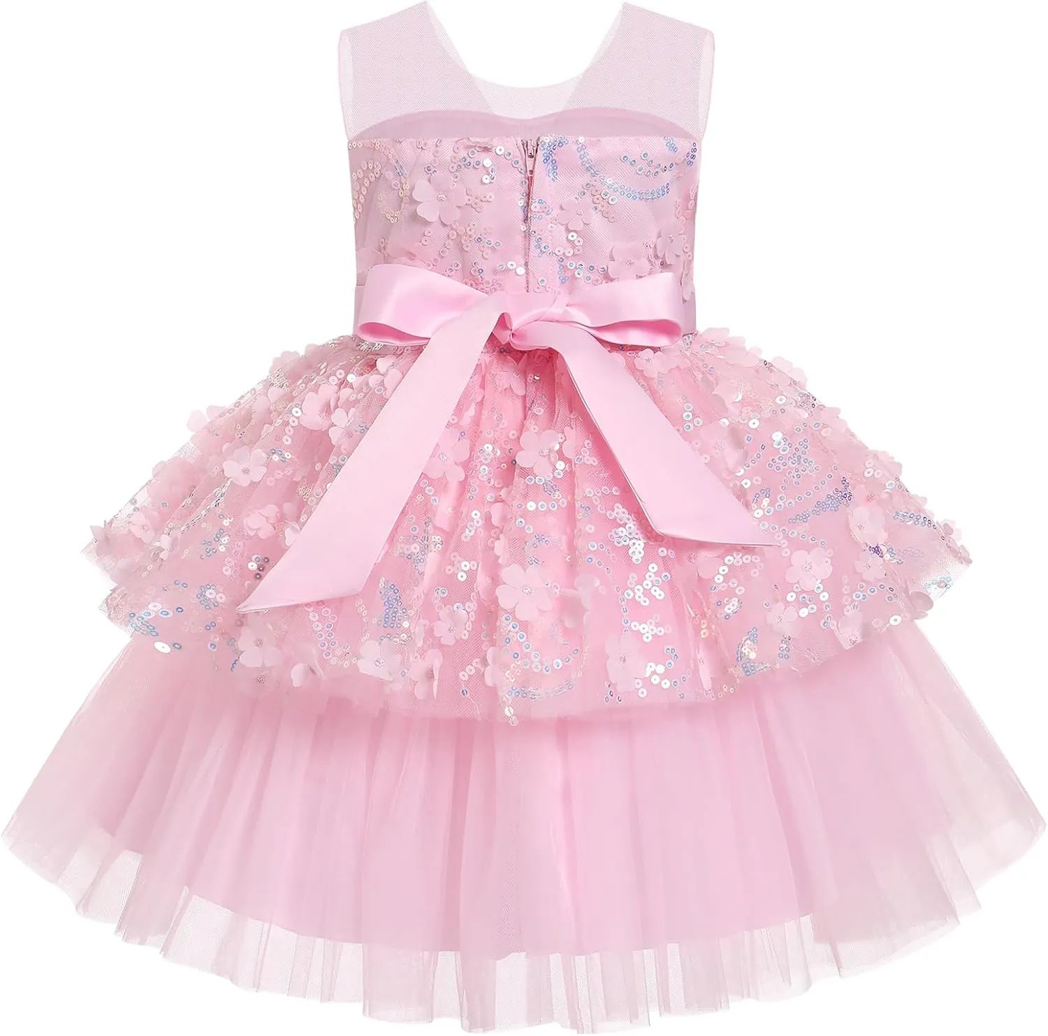 OBEEII Formal Dress Toddler Girls Pageant Dress Flower Girl Dress Wedding Elegant Bowknot Tutu Dress Birthday Communion Gown