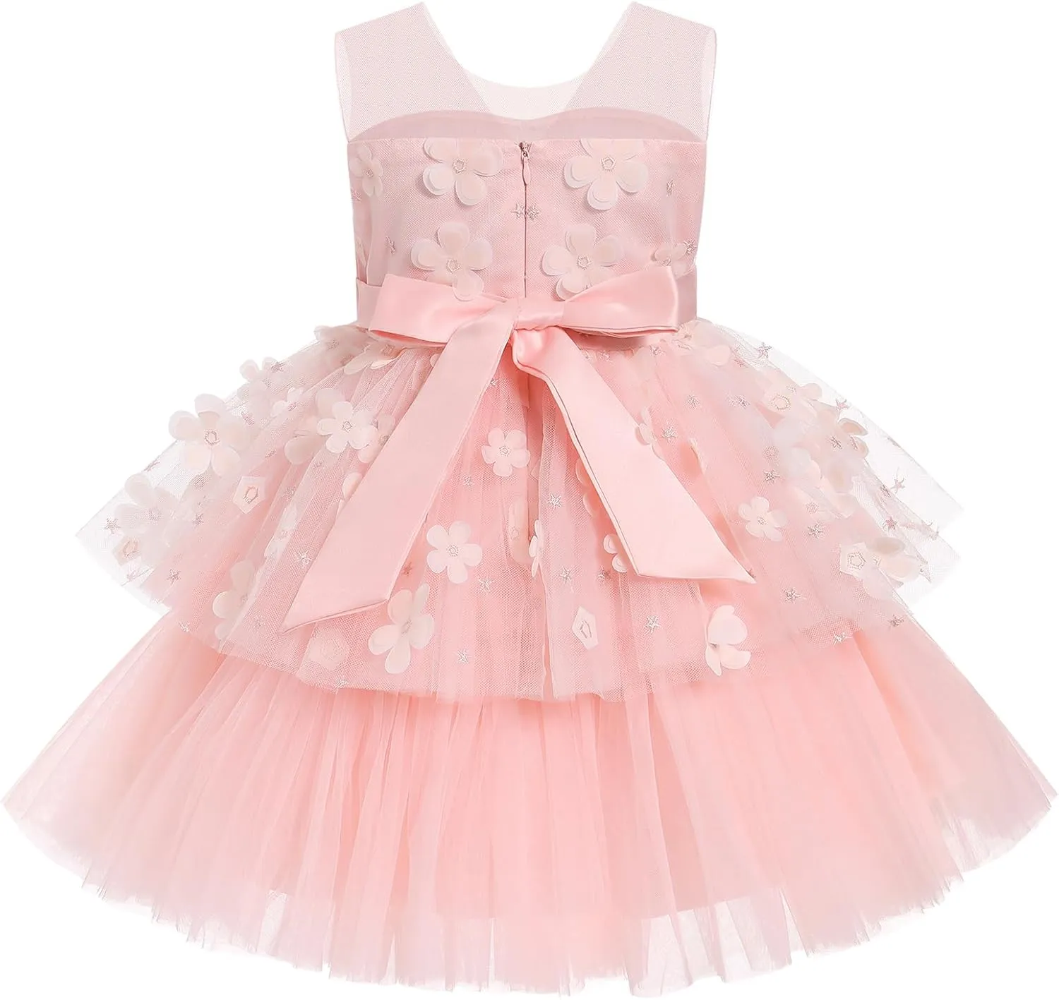 OBEEII Formal Dress Toddler Girls Pageant Dress Flower Girl Dress Wedding Elegant Bowknot Tutu Dress Birthday Communion Gown