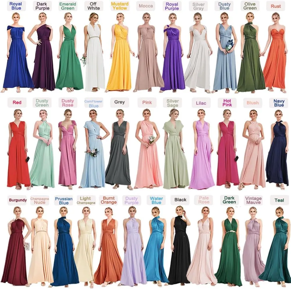 Omens Infinity Transformer Bridesmaid Convertible Cocktail Maxi Gown NZ001