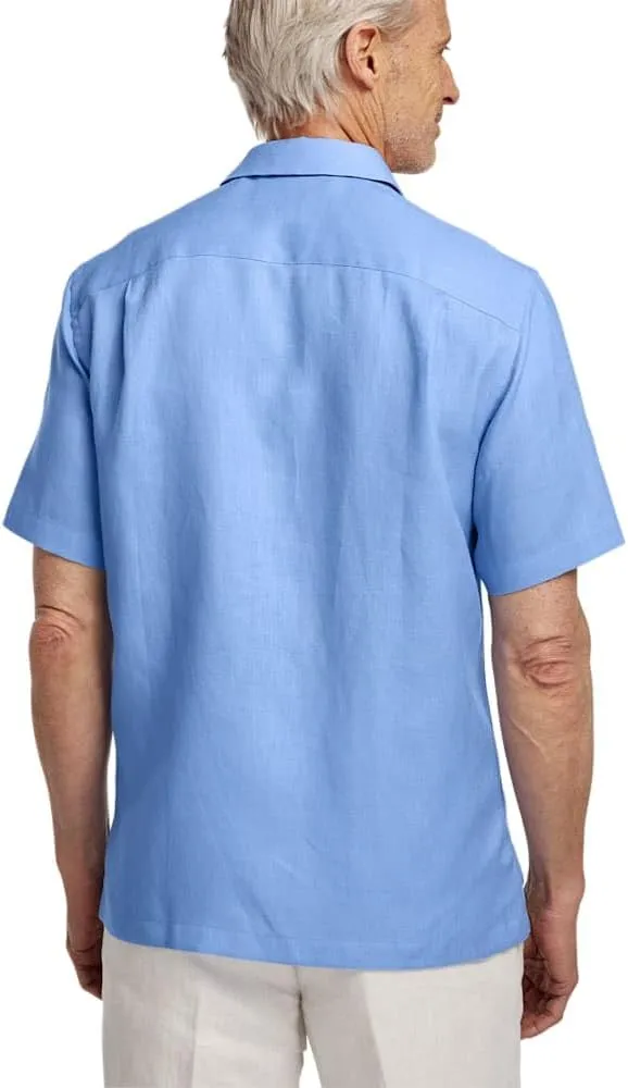 Paul Fredrick Men's Classic Fit Linen Solid Casual Shirt