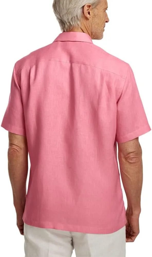 Paul Fredrick Men's Classic Fit Linen Solid Casual Shirt
