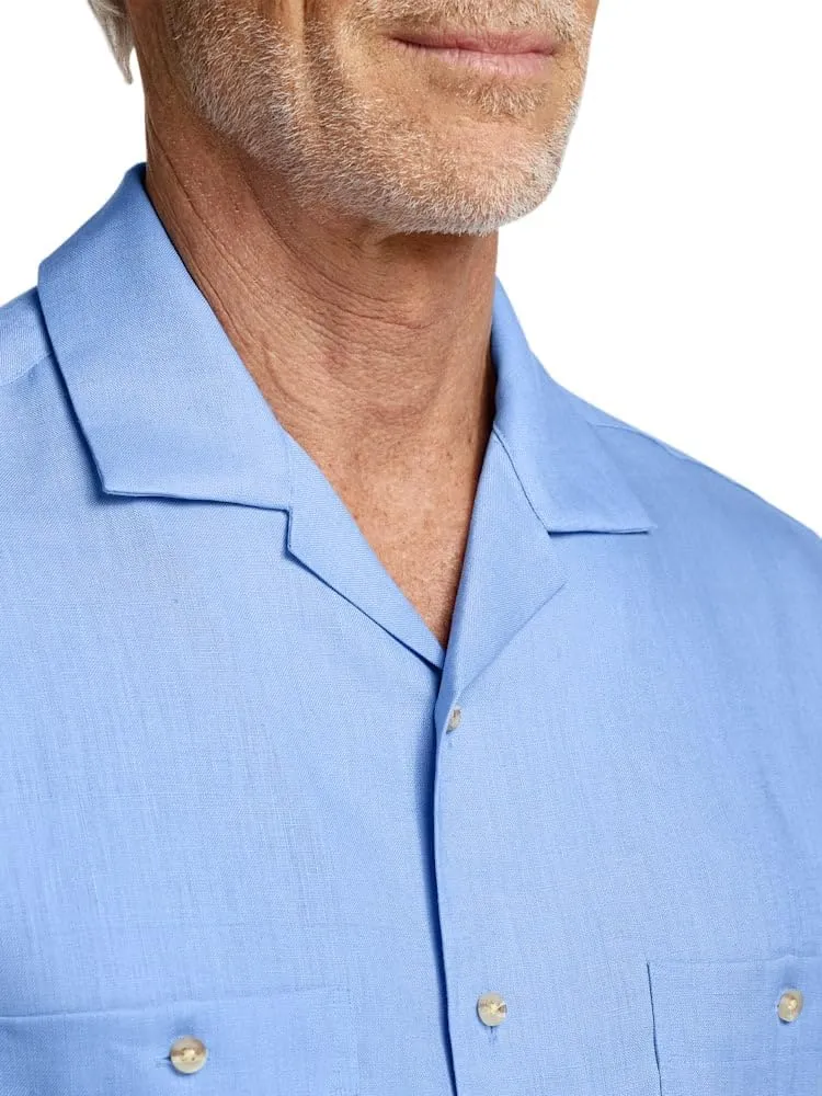 Paul Fredrick Men's Classic Fit Linen Solid Casual Shirt