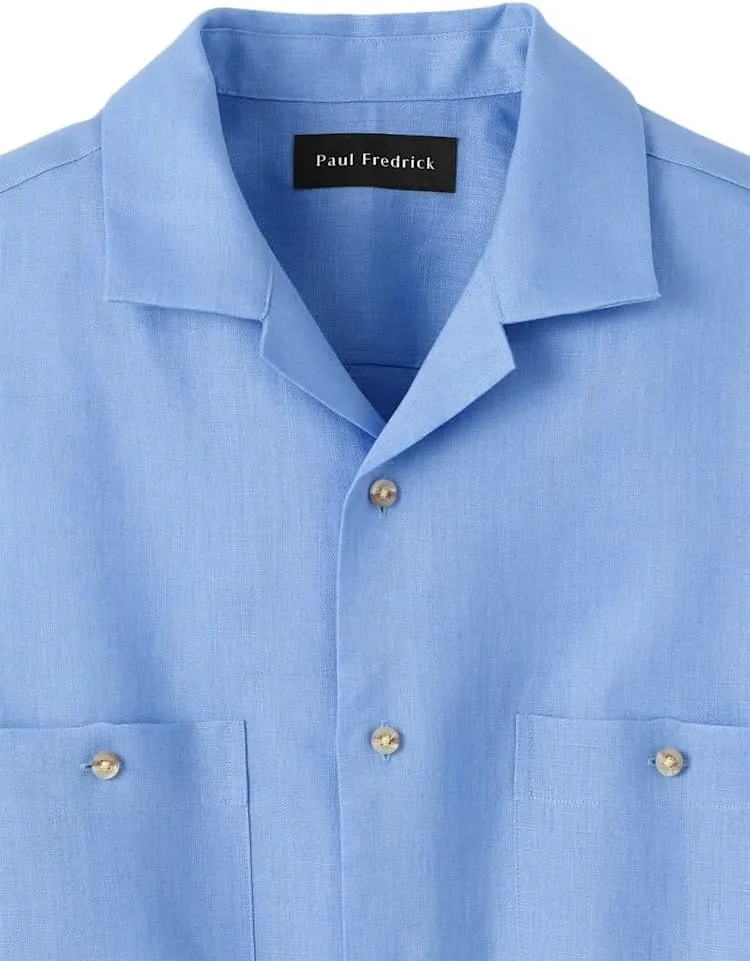 Paul Fredrick Men's Classic Fit Linen Solid Casual Shirt
