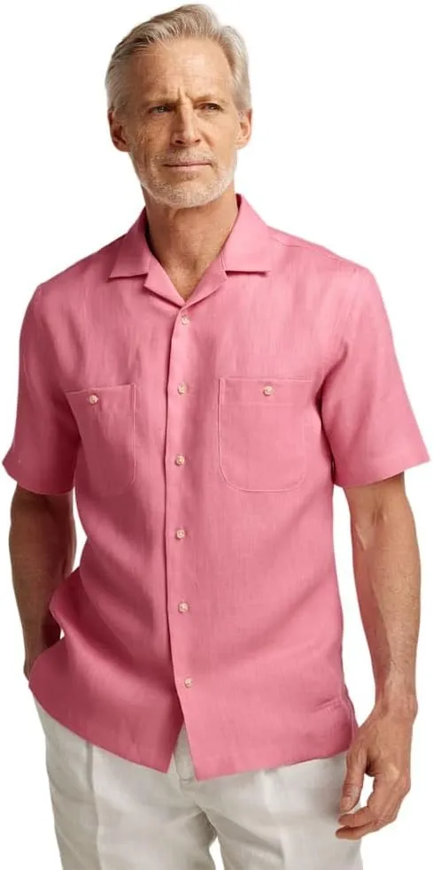 Paul Fredrick Men's Classic Fit Linen Solid Casual Shirt