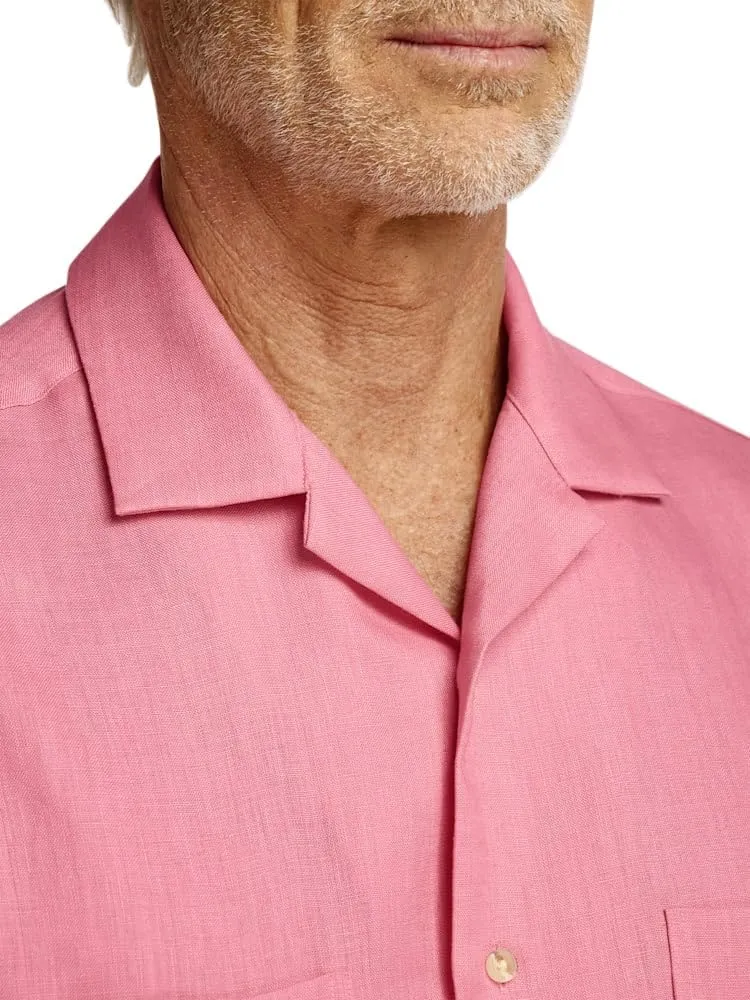 Paul Fredrick Men's Classic Fit Linen Solid Casual Shirt