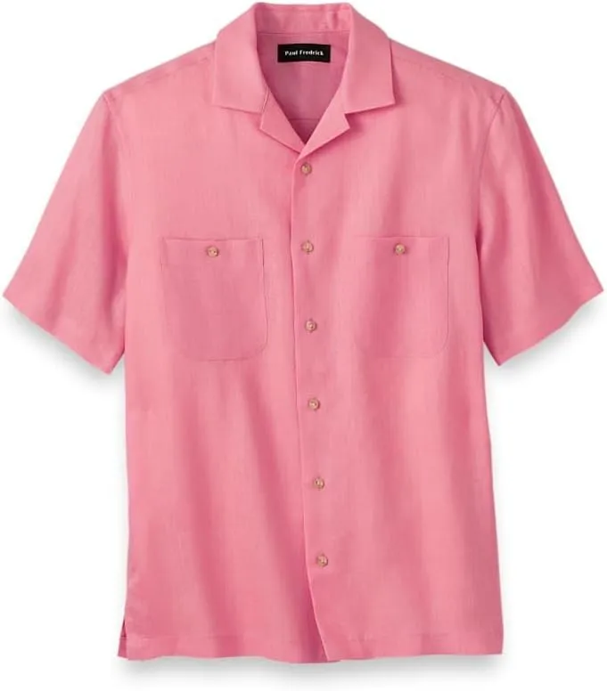 Paul Fredrick Men's Classic Fit Linen Solid Casual Shirt